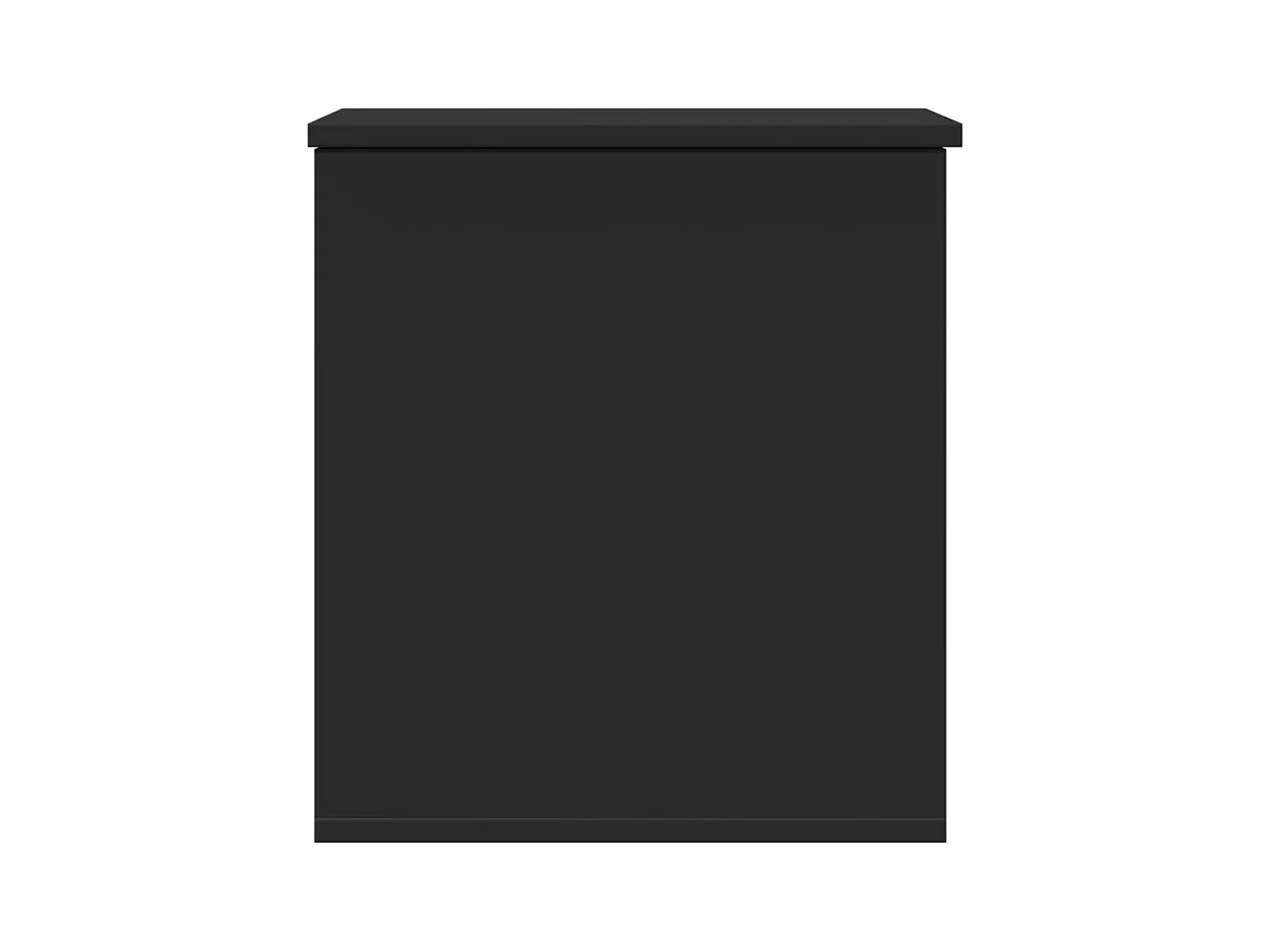 Scatola portaoggetti nera 40x42x46 cm in derivati del legno