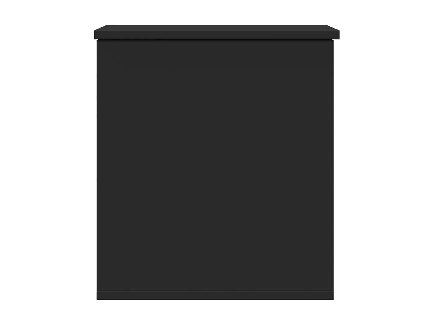 Boîte de rangement noir 40x42x46 cm bois d'ingénierie