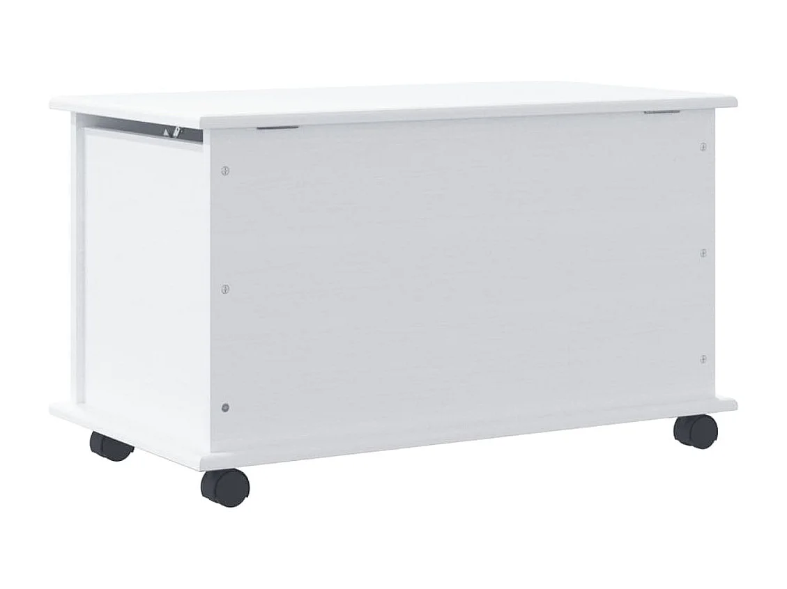 ALTA Aufbewahrungsbox und Räder aus weißem massivem Kiefernholz