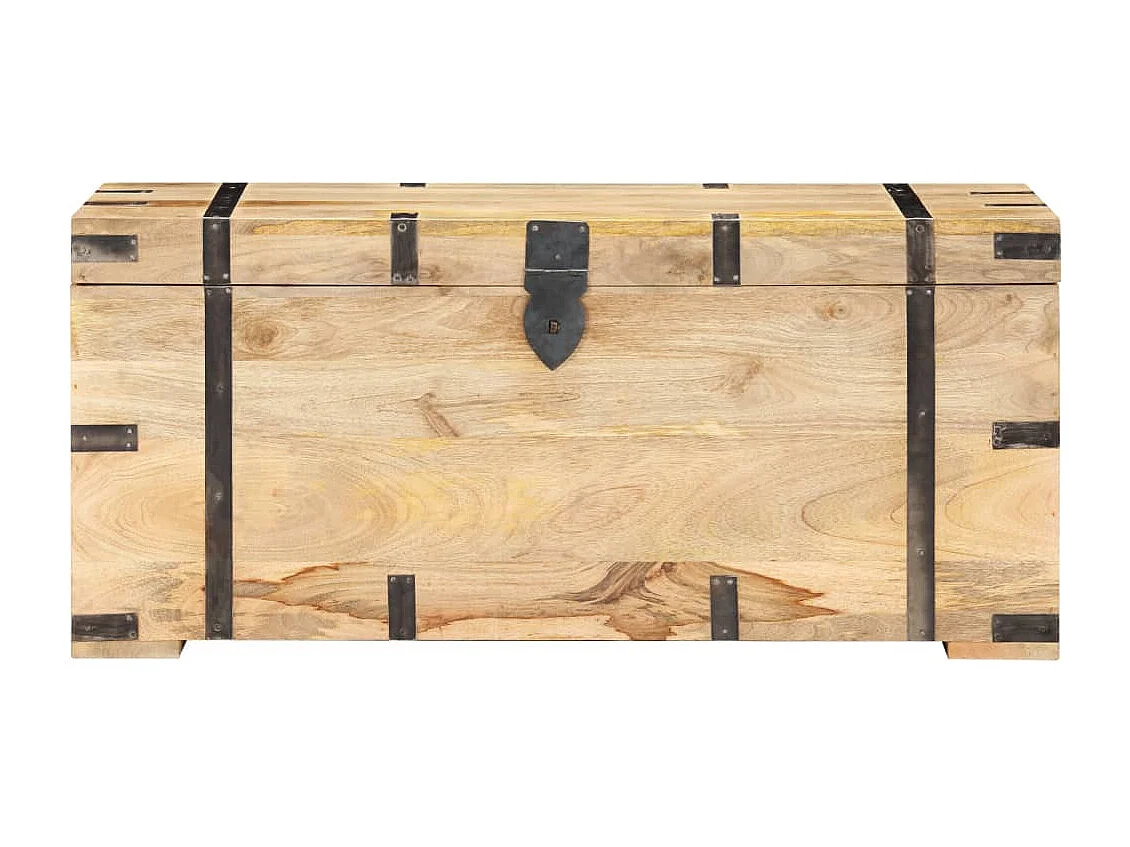Coffre 90x40x40 cm Bois solide de manguier