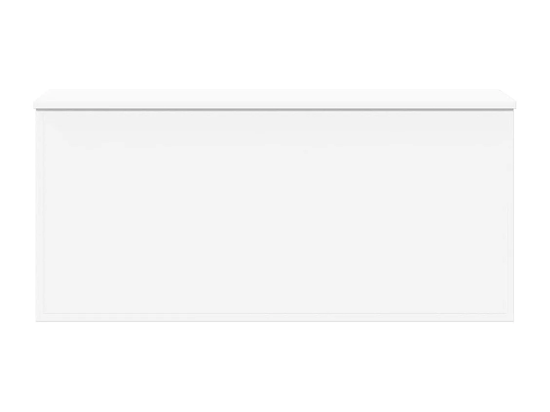 Caixa de armazenamento branca 100x42x46 cm madeira trabalhada