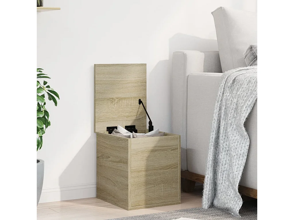 Boîte de rangement chêne sonoma 30x35x35 cm bois d'ingénierie
