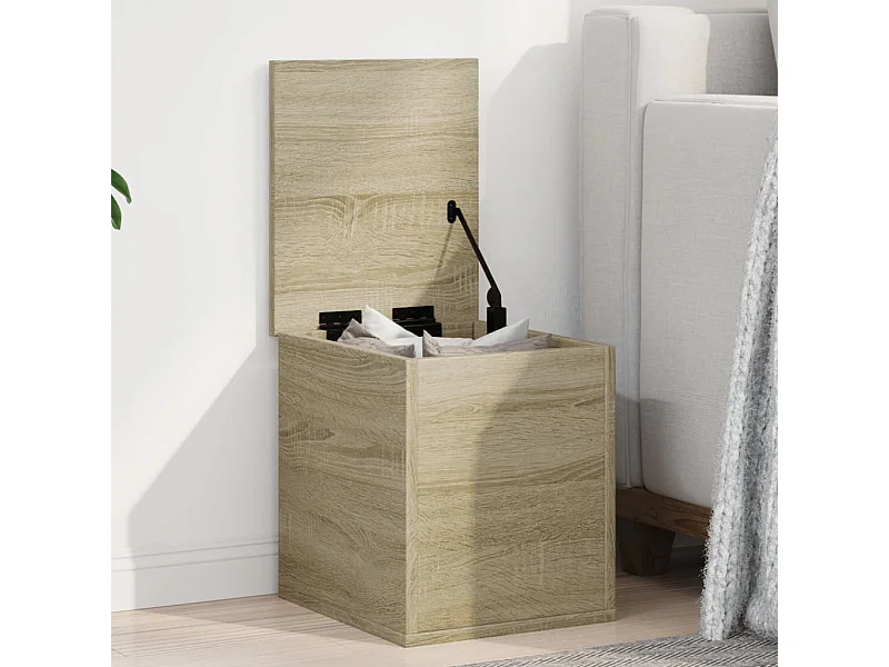 Boîte de rangement chêne sonoma 30x35x35 cm bois d'ingénierie