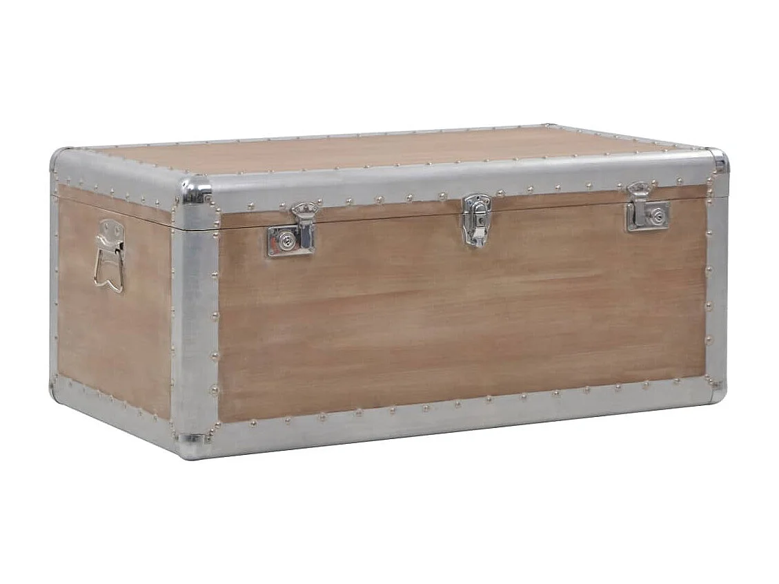 Boîte de rangement Bois de sapin massif 91x52x40 cm Marron