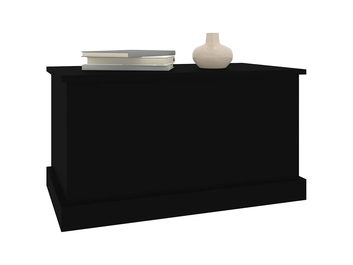 Scatola portaoggetti nera 70x40x38 cm in derivati del legno
