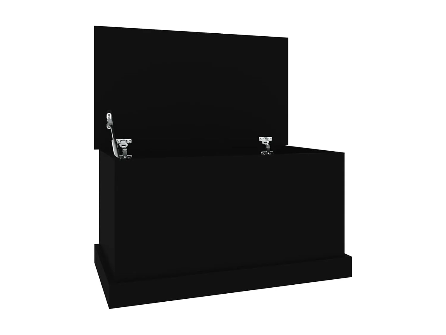 Schwarze Aufbewahrungsbox 70x40x38 cm aus Holzwerkstoff