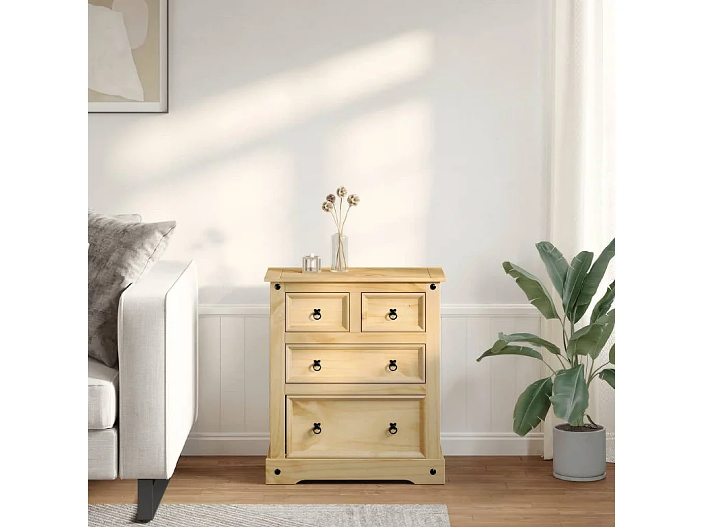 Cômoda Corona 80x43x91 cm madeira maciça de pinho