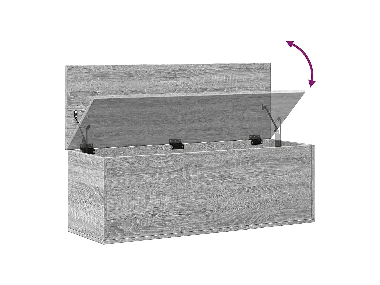 Boîte de rangement sonoma gris 102x35x35 cm bois d'ingénierie