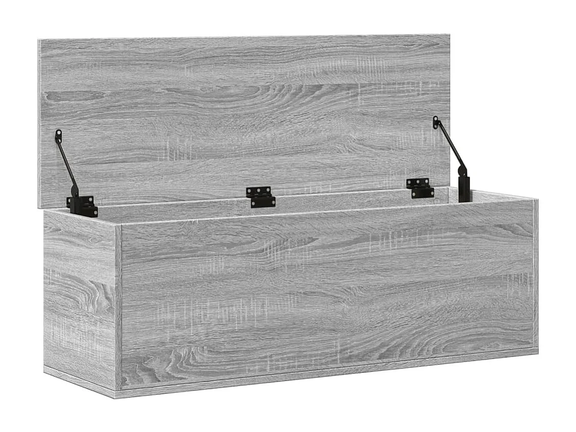 Boîte de rangement sonoma gris 102x35x35 cm bois d'ingénierie