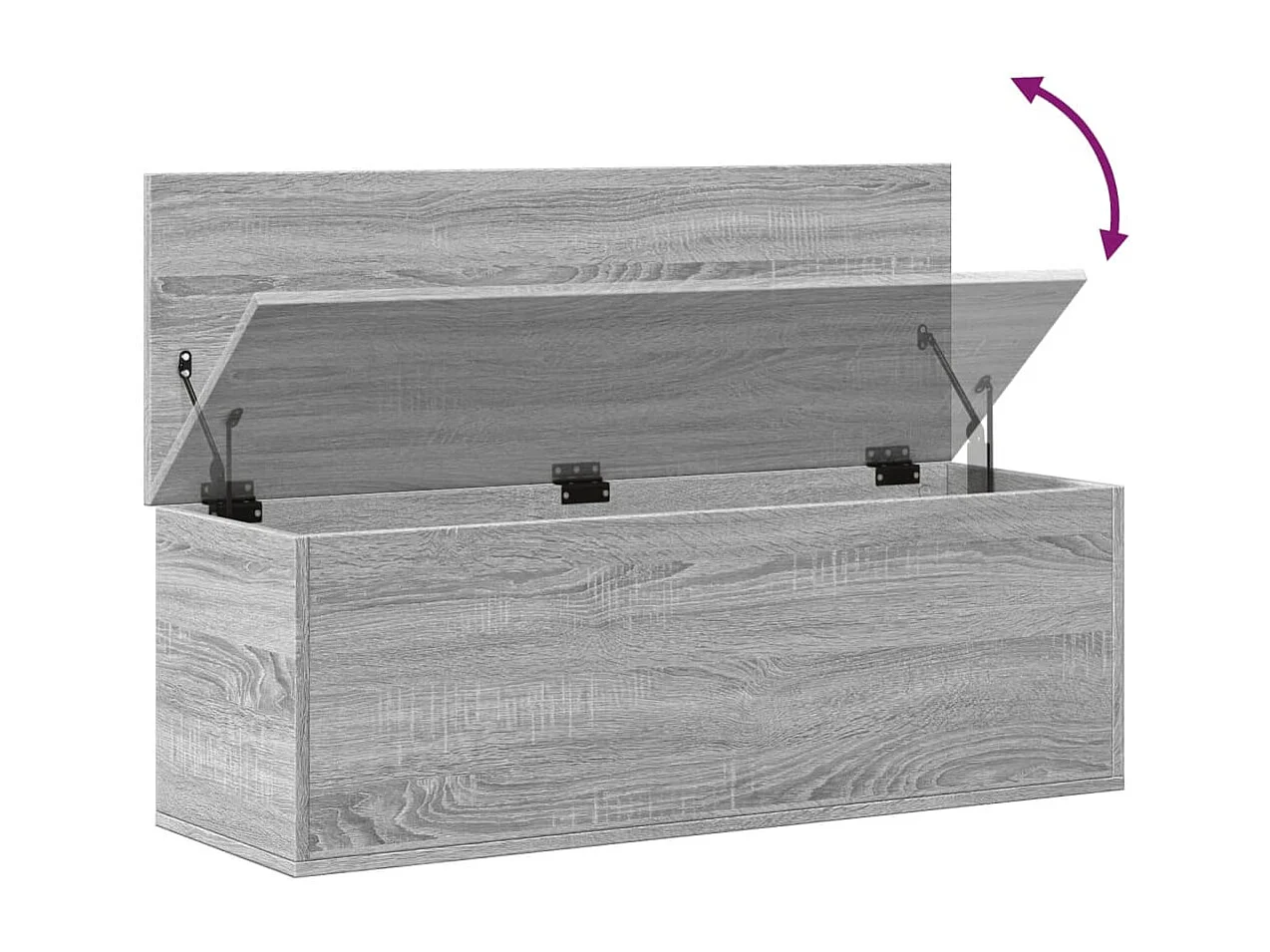 Boîte de rangement sonoma gris 102x35x35 cm bois d'ingénierie