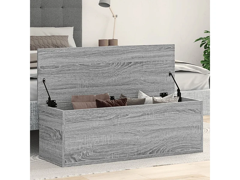 Boîte de rangement sonoma gris 102x35x35 cm bois d'ingénierie