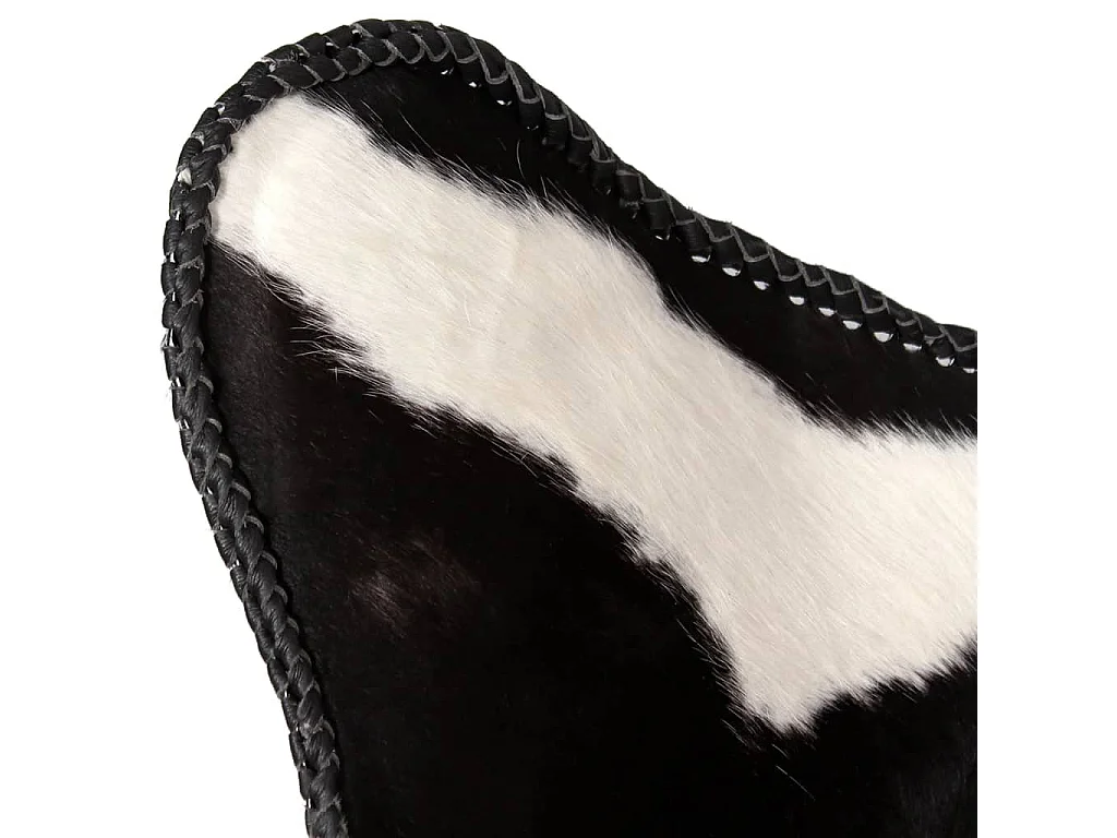 Fauteuil papillon noir et blanc cuir de vache