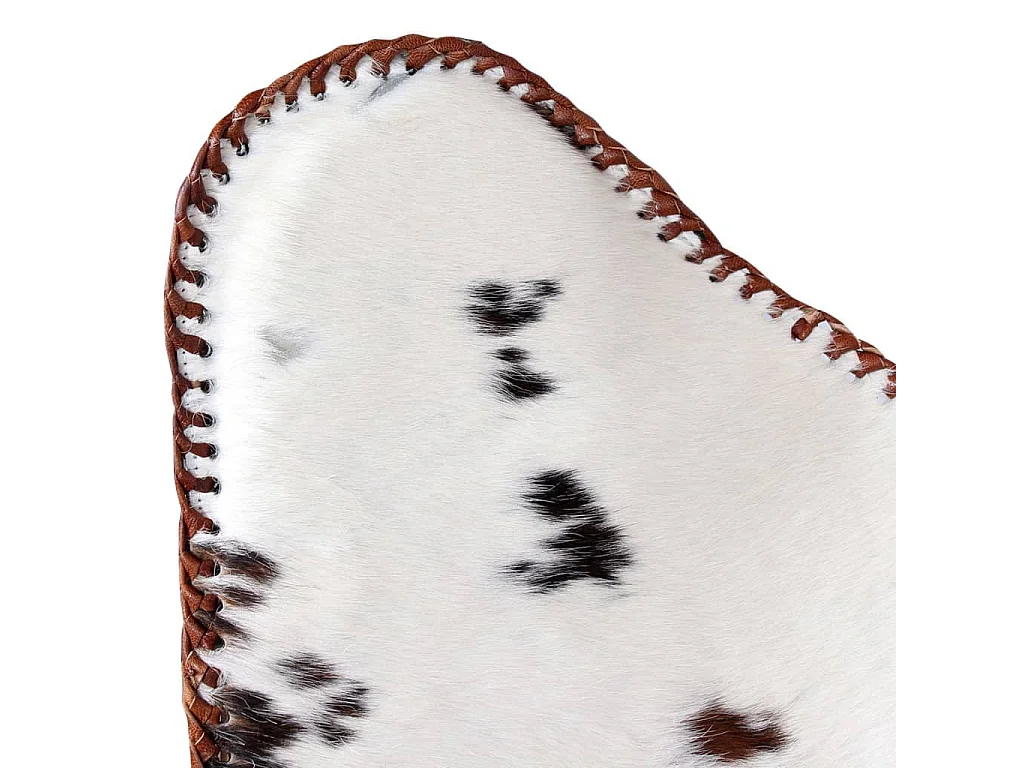 Fauteuil papillon marron et blanc cuir de vache