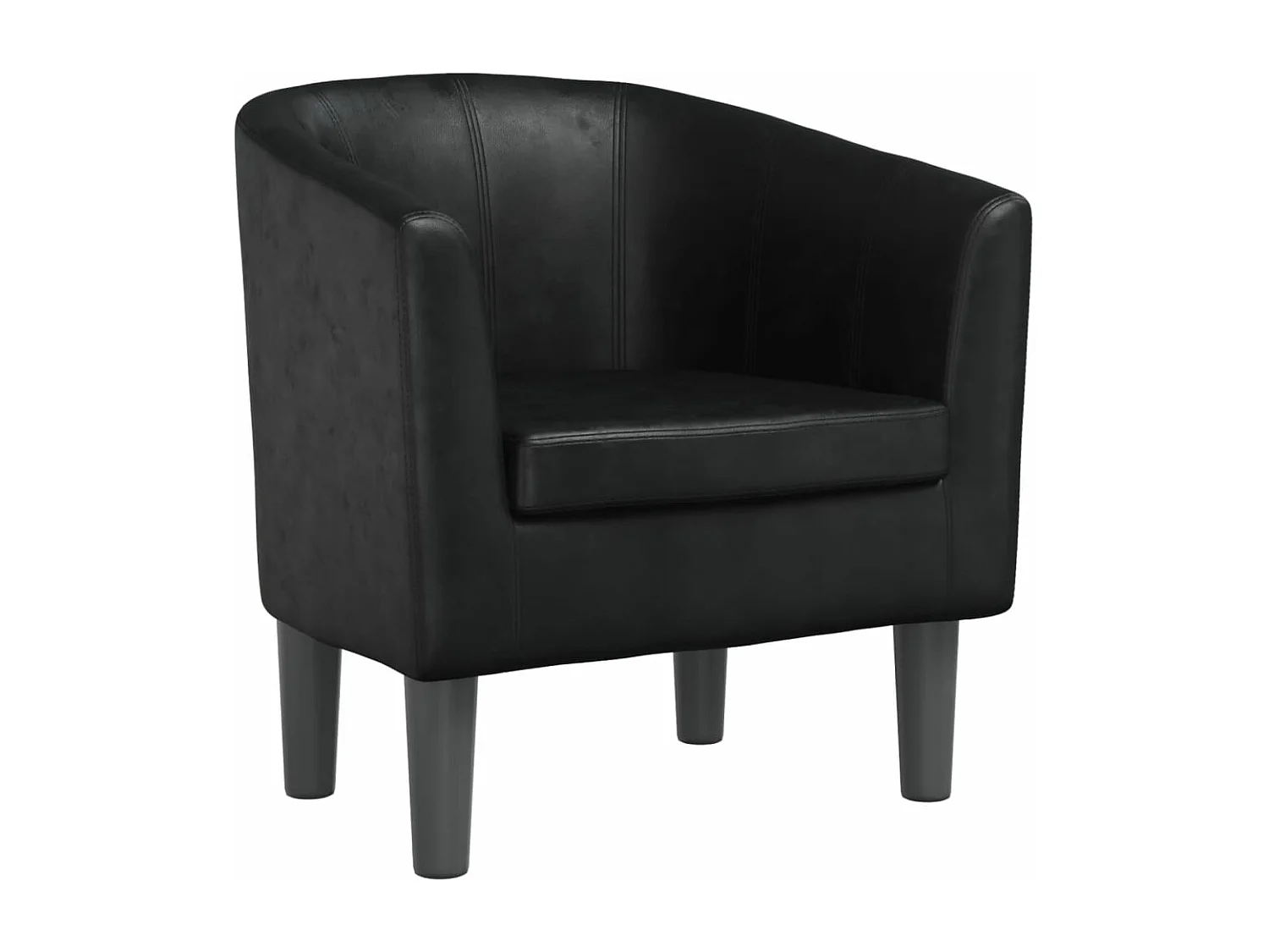 Fauteuil cabriolet noir similicuir