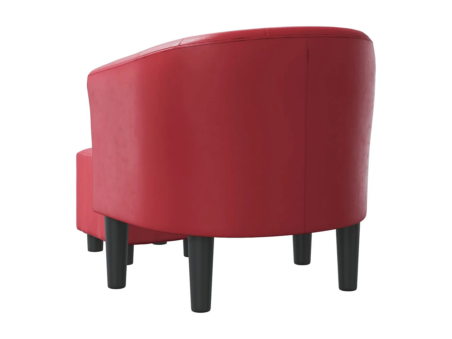 Fauteuil cabriolet avec repose-pied rouge bordeaux similicuir