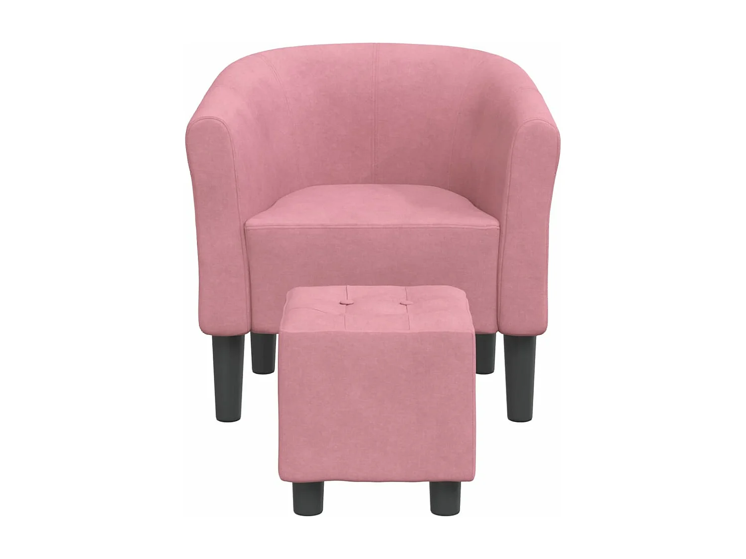 Fauteuil cabriolet avec repose-pied rose velours
