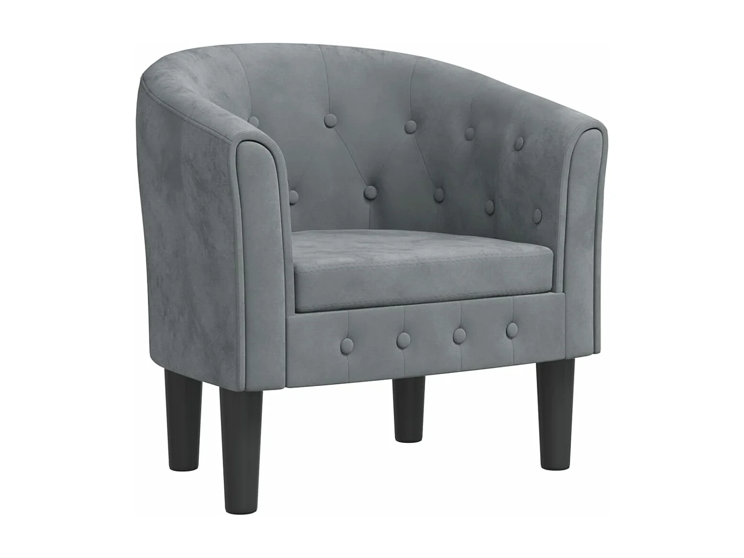 Fauteuil cabriolet gris foncé velours