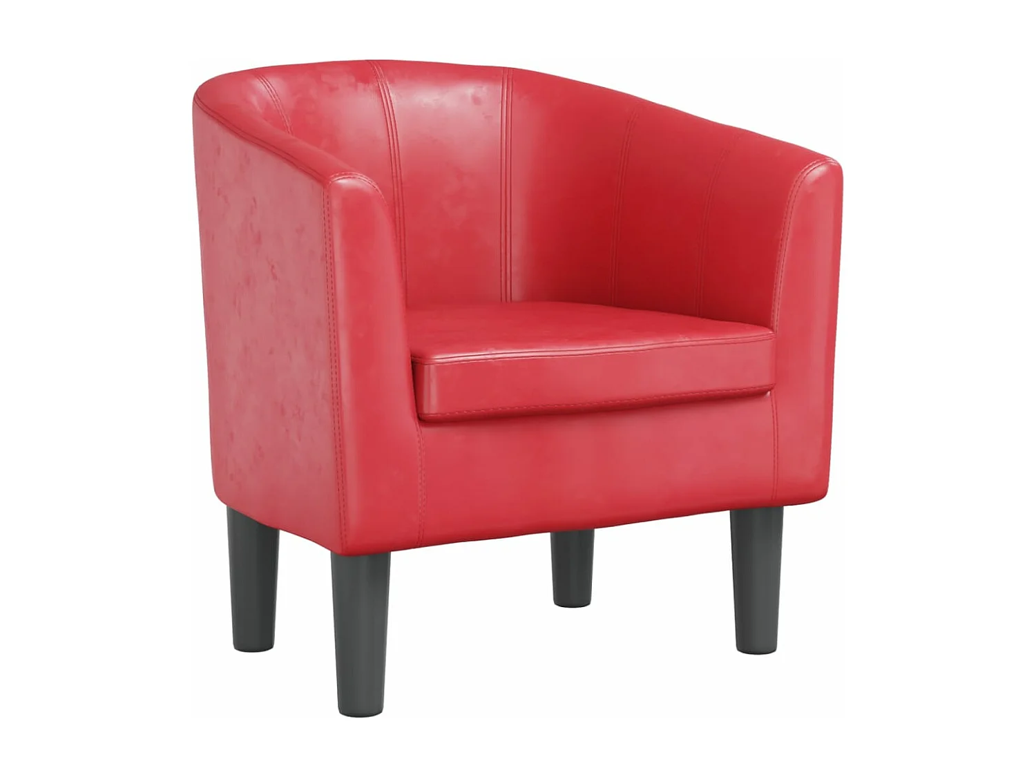 Poltrona couro artificial vermelho