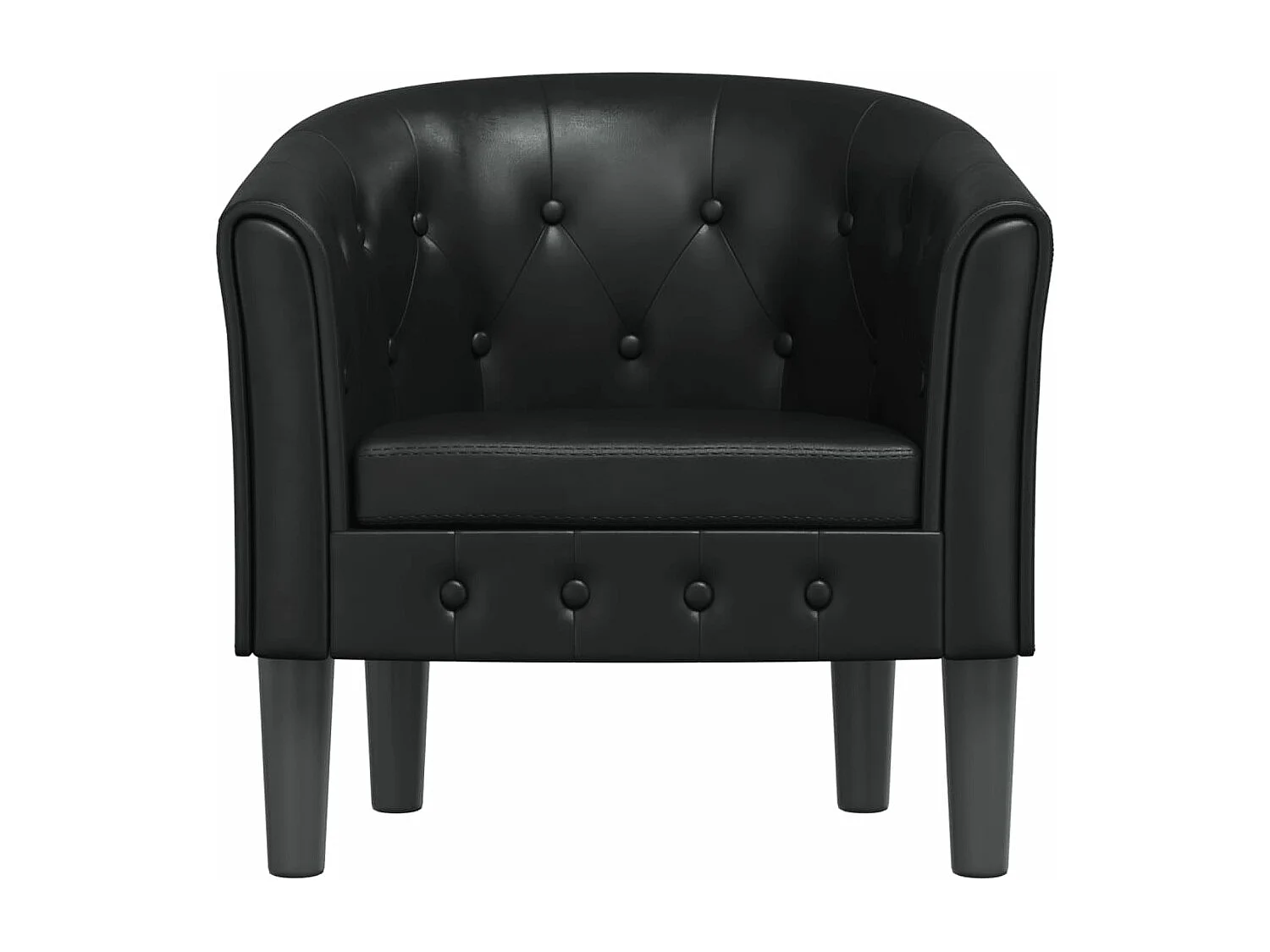 Fauteuil cabriolet noir similicuir