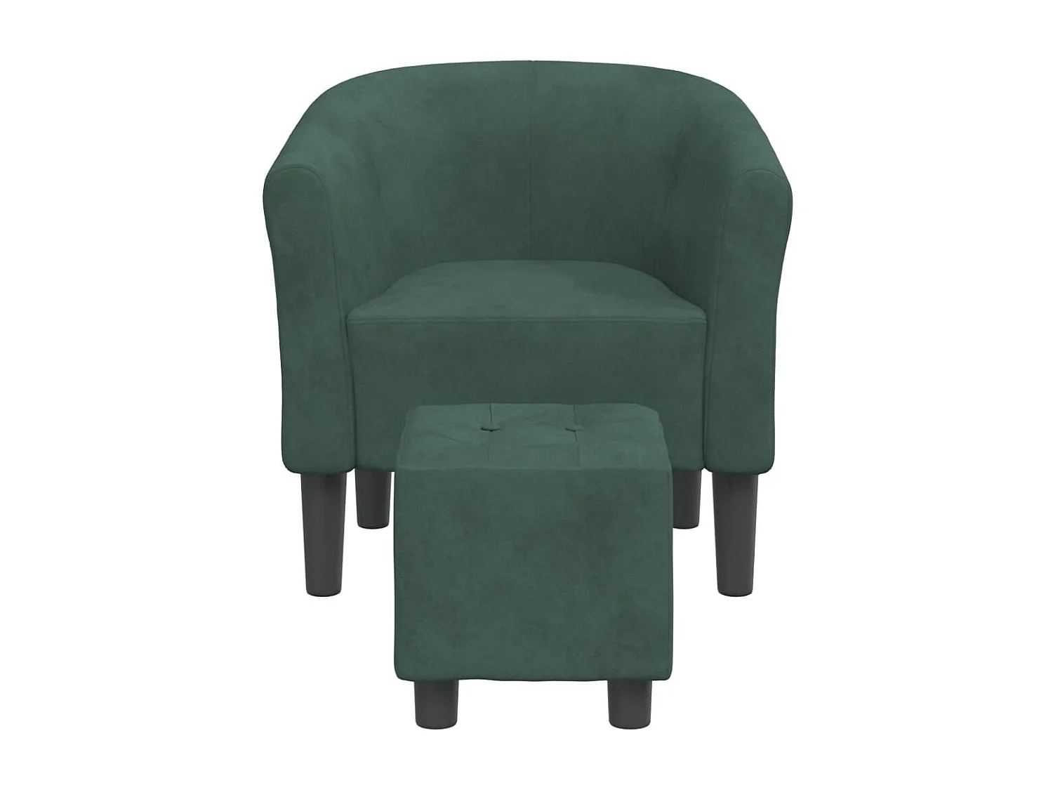 Fauteuil cabriolet avec repose-pied vert foncé velours