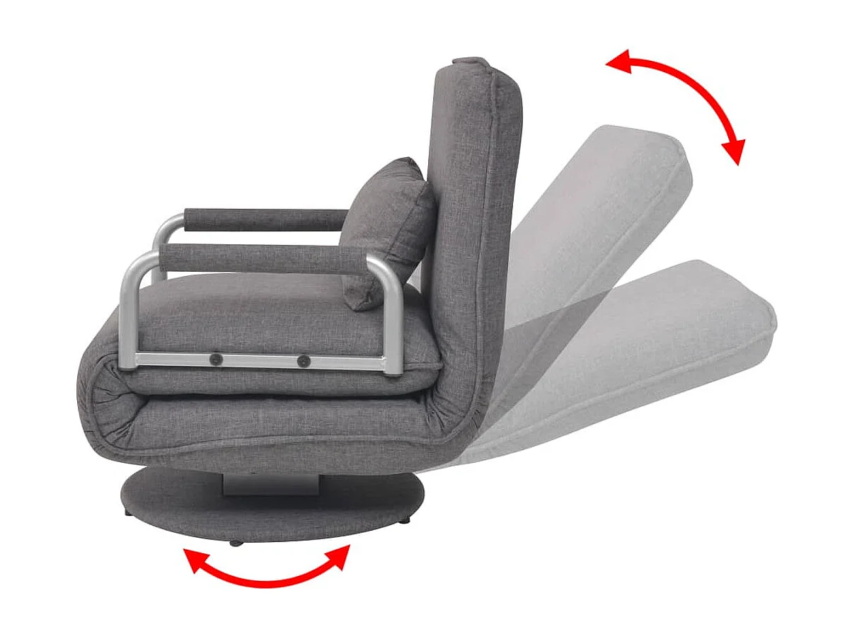 Fauteuil pivotant et fauteuil-lit Gris foncé Tissu