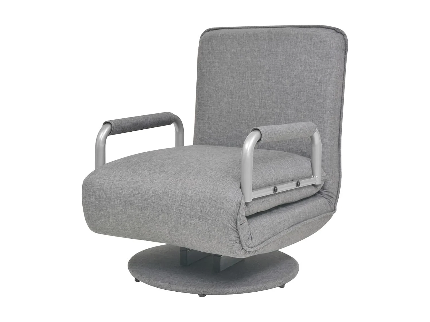 Silla giratoria y sofá cama tela gris claro