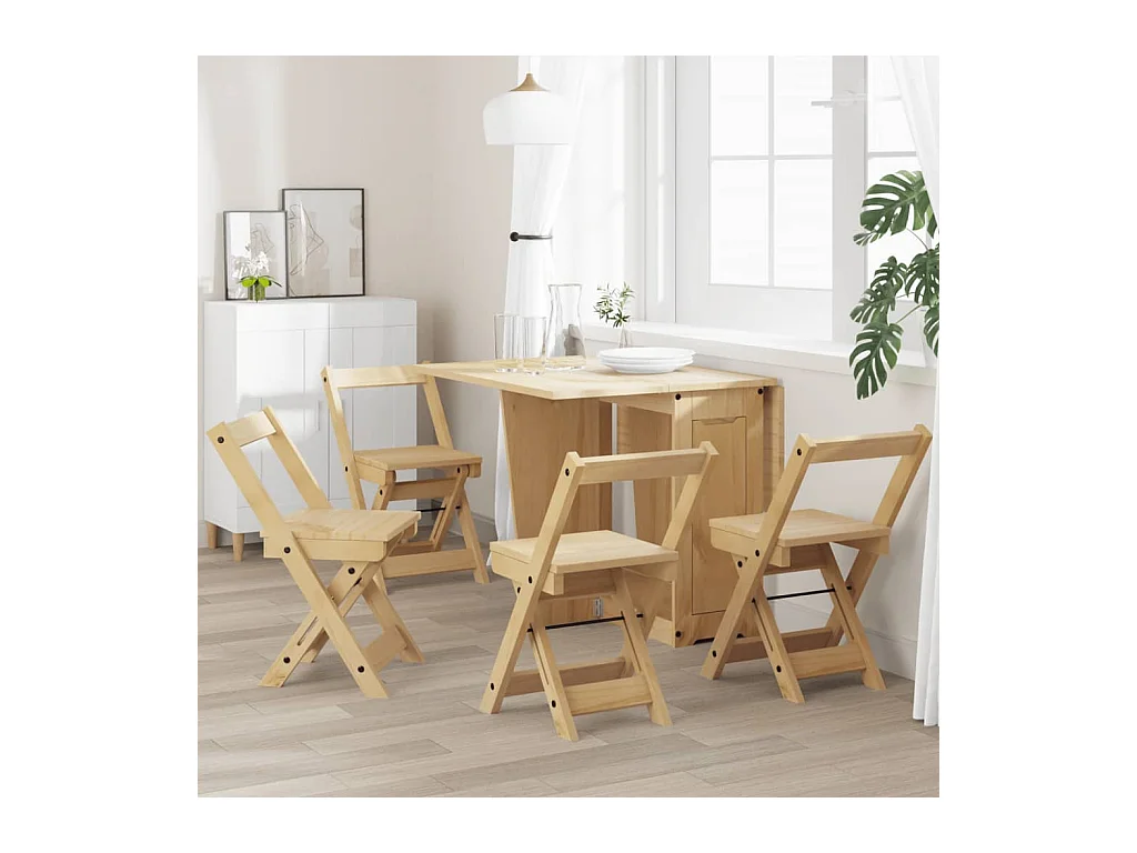 Chaises à manger pliables lot de 4 Corona bois massif de pin