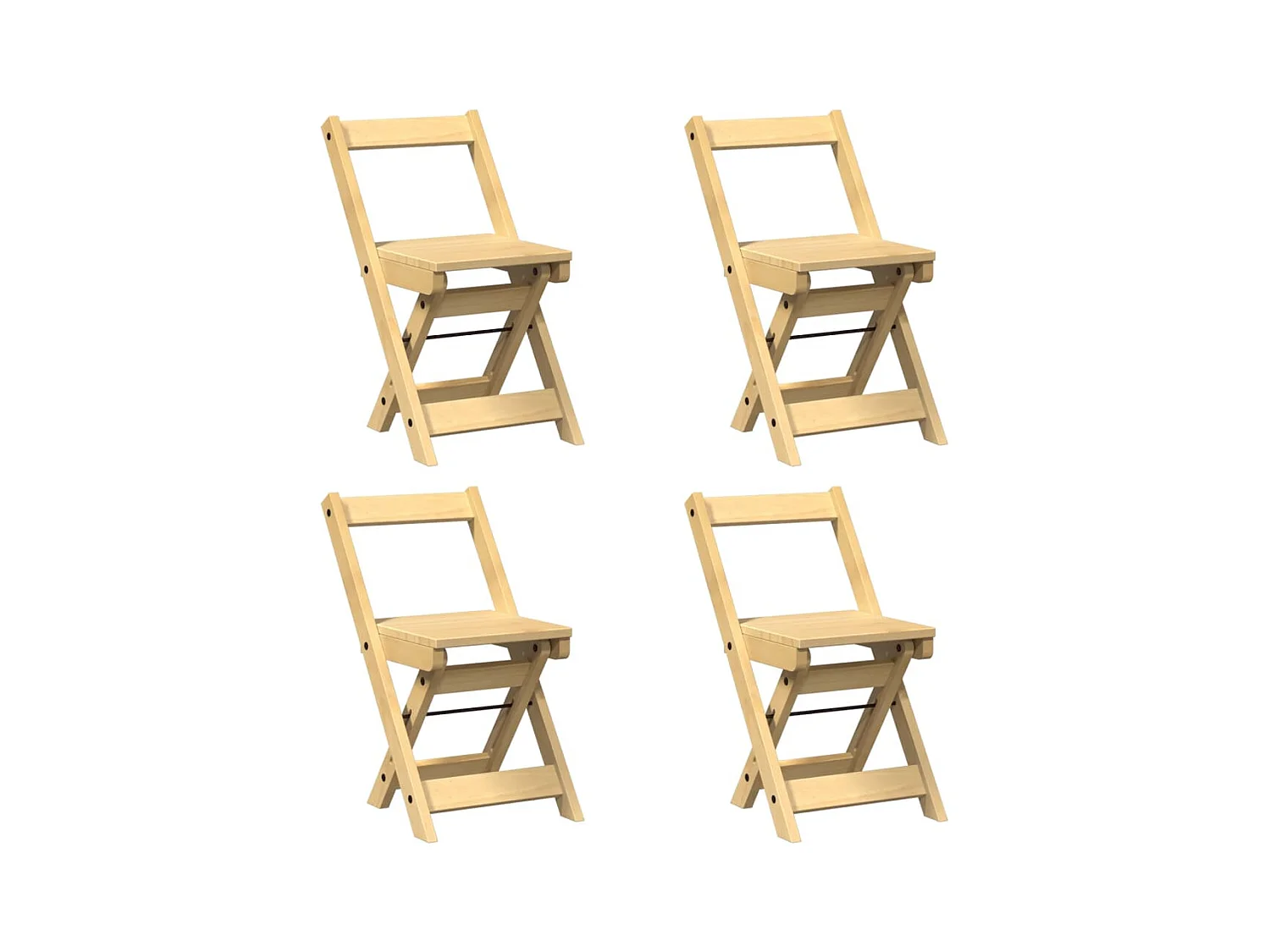 Chaises à manger pliables lot de 4 Corona bois massif de pin