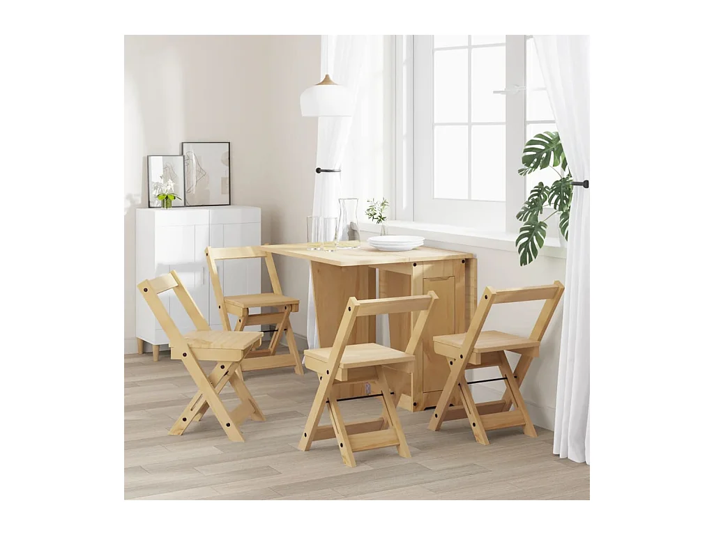 Chaises à manger pliables lot de 4 Corona bois massif de pin