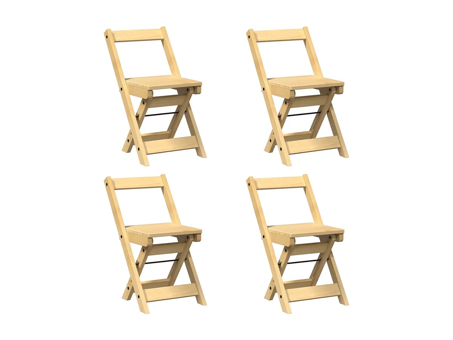 Chaises à manger pliables lot de 4 Corona bois massif de pin