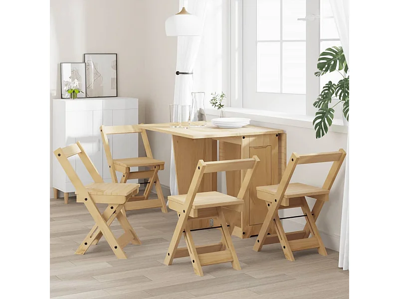 Chaises à manger pliables lot de 4 Corona bois massif de pin