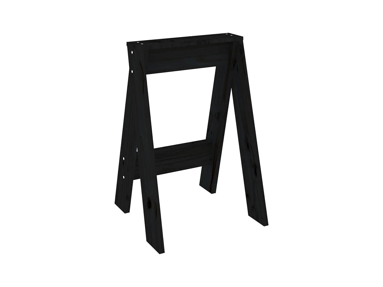 Tabourets lot de 2 noir 40x40x60 cm bois massif de pin
