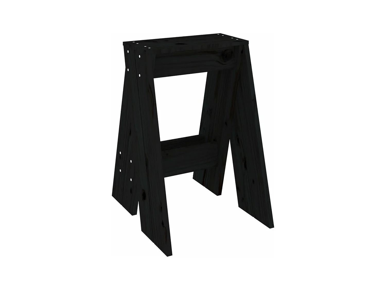 Tabourets lot de 2 noir 40x40x60 cm bois massif de pin