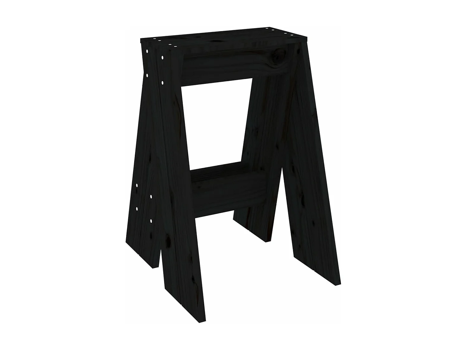 Tabourets lot de 2 noir 40x40x60 cm bois massif de pin