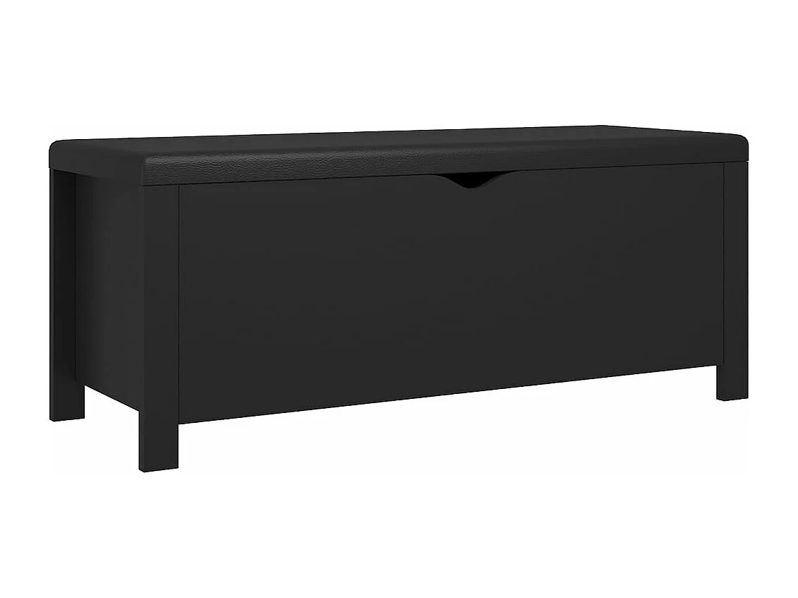 Boîte de rangement avec coussin Noir 105x40x45 cm Aggloméré