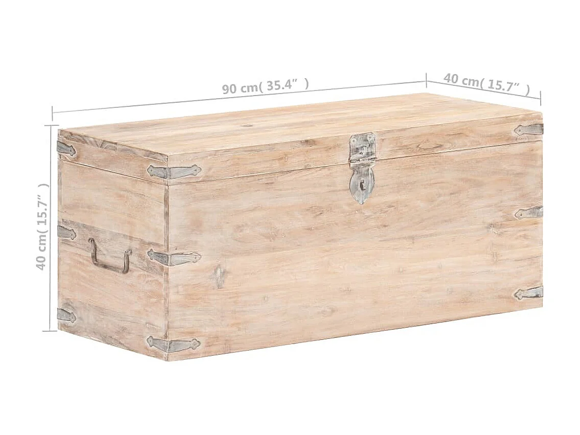 Cassapanca 90x40x40 cm Legno massello di acacia