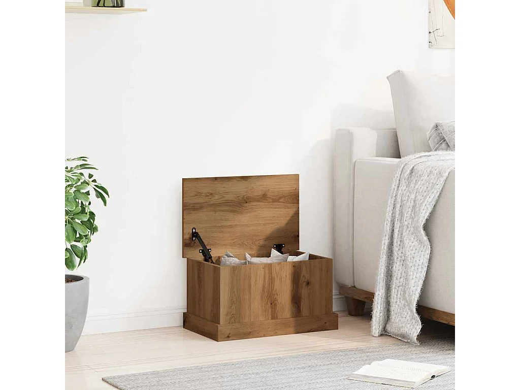 Boîtes de rangement chêne artisanal 30x50x28 cm bois ingénierie