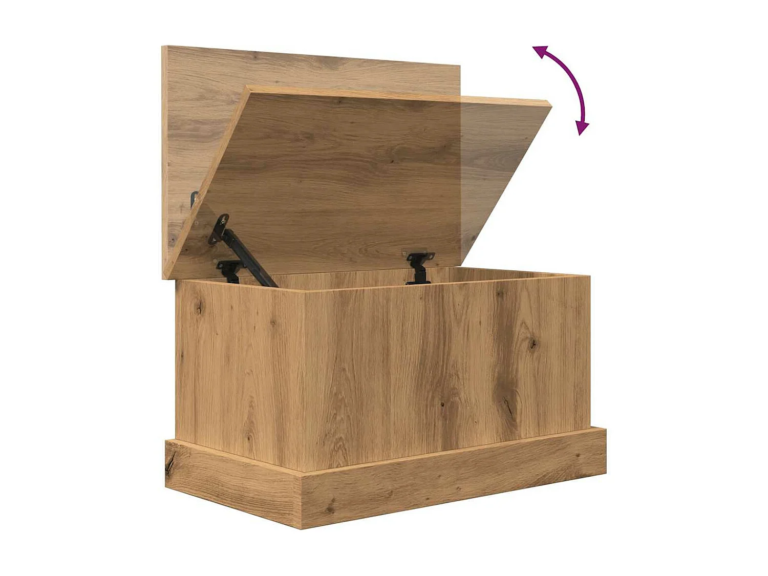 Boîtes de rangement chêne artisanal 30x50x28 cm bois ingénierie