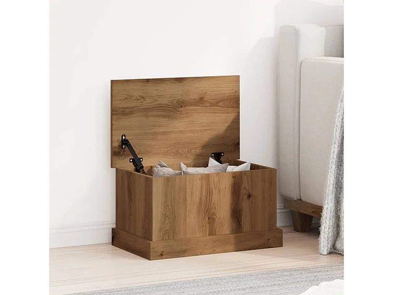 Boîtes de rangement chêne artisanal 30x50x28 cm bois ingénierie
