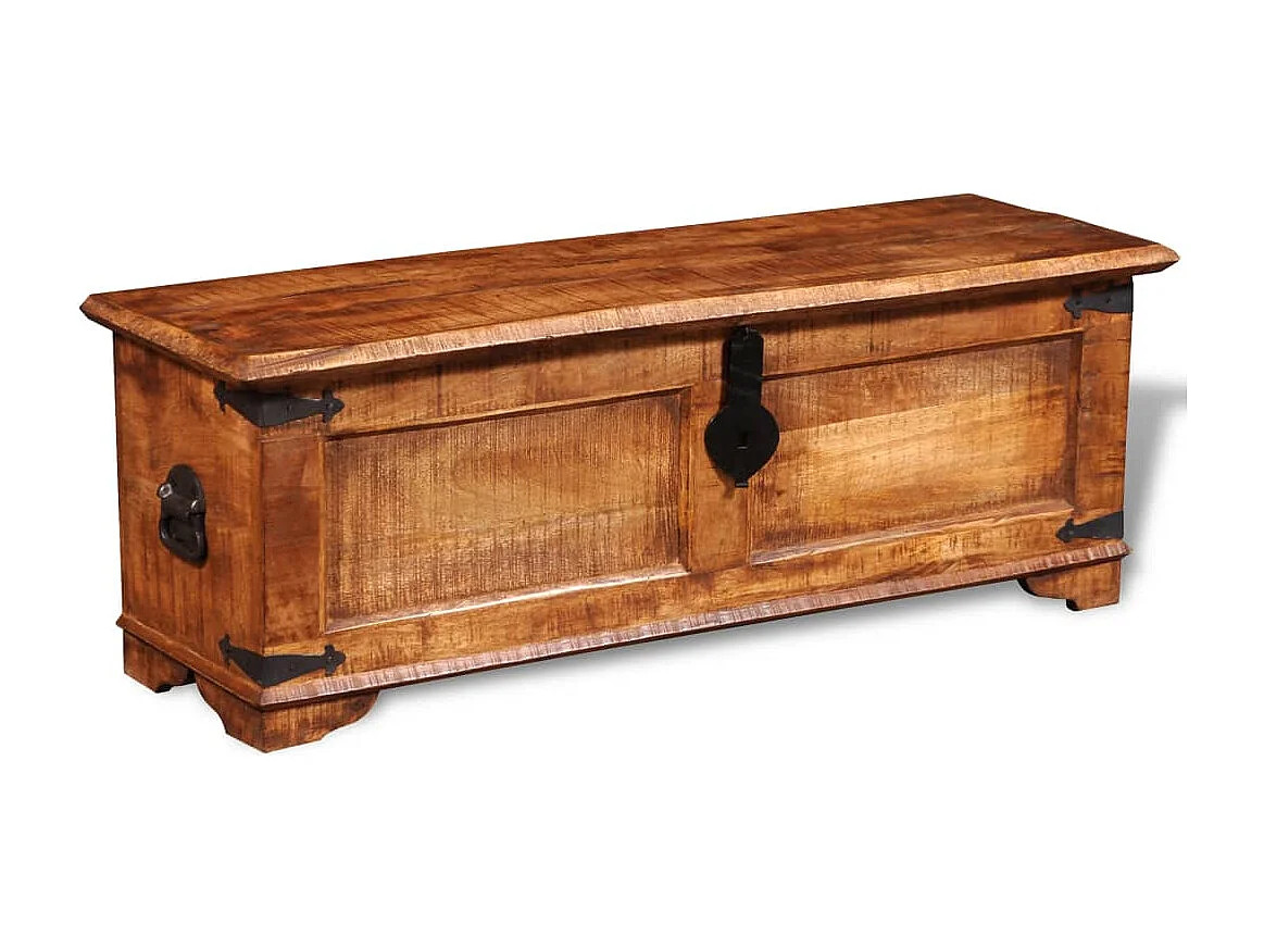 Aufbewahrungstruhe Rohes Mangoholz