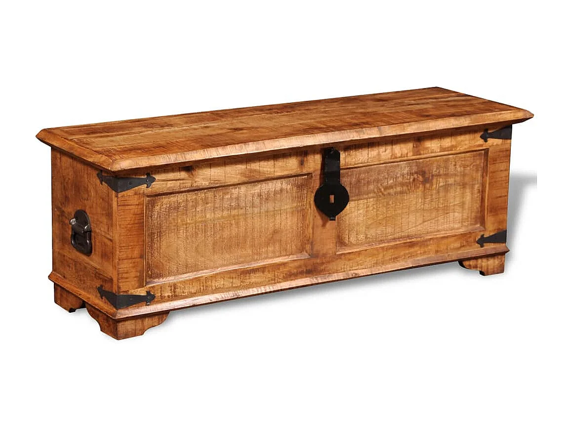 Aufbewahrungstruhe Rohes Mangoholz