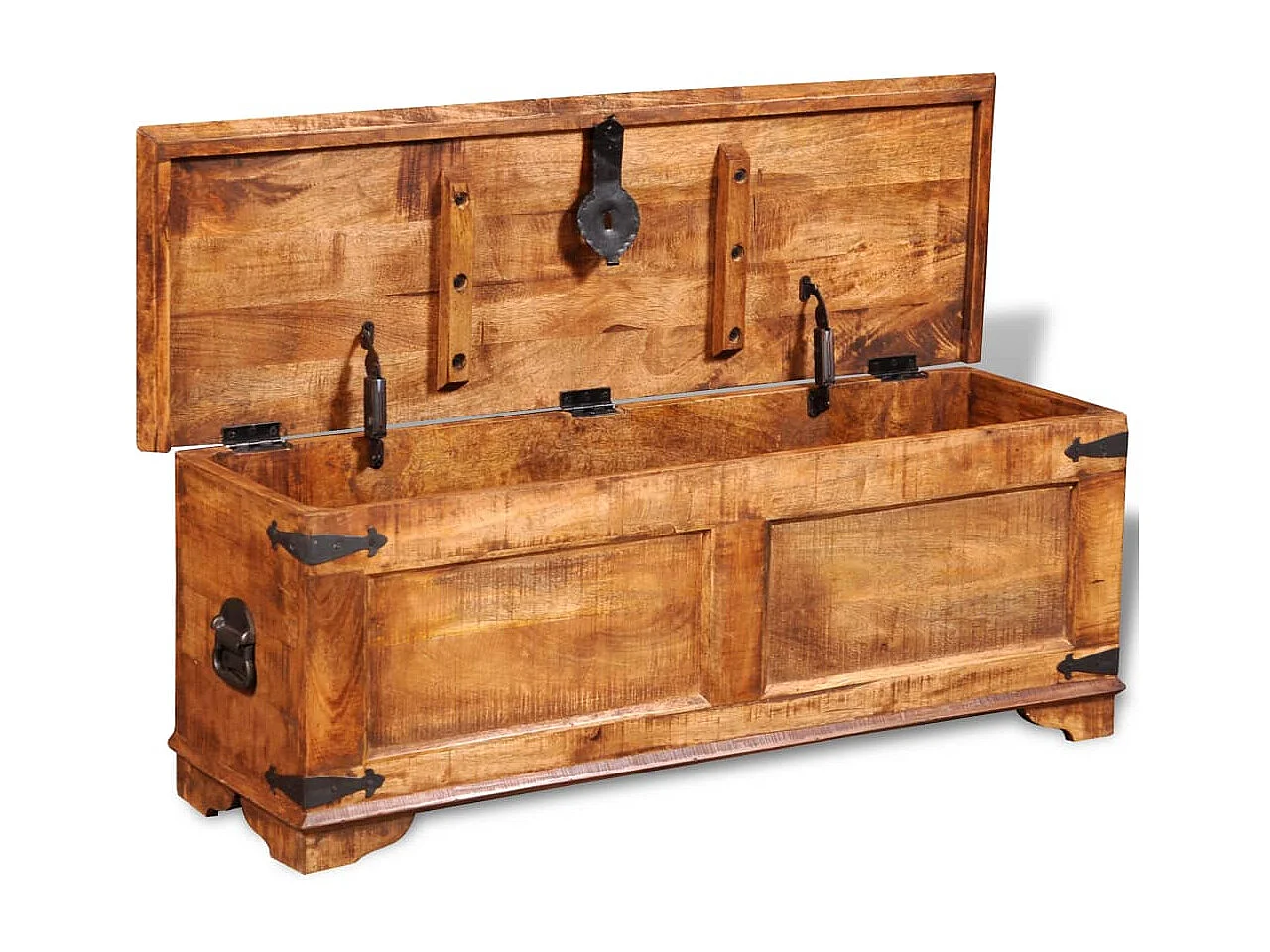 Aufbewahrungstruhe Rohes Mangoholz