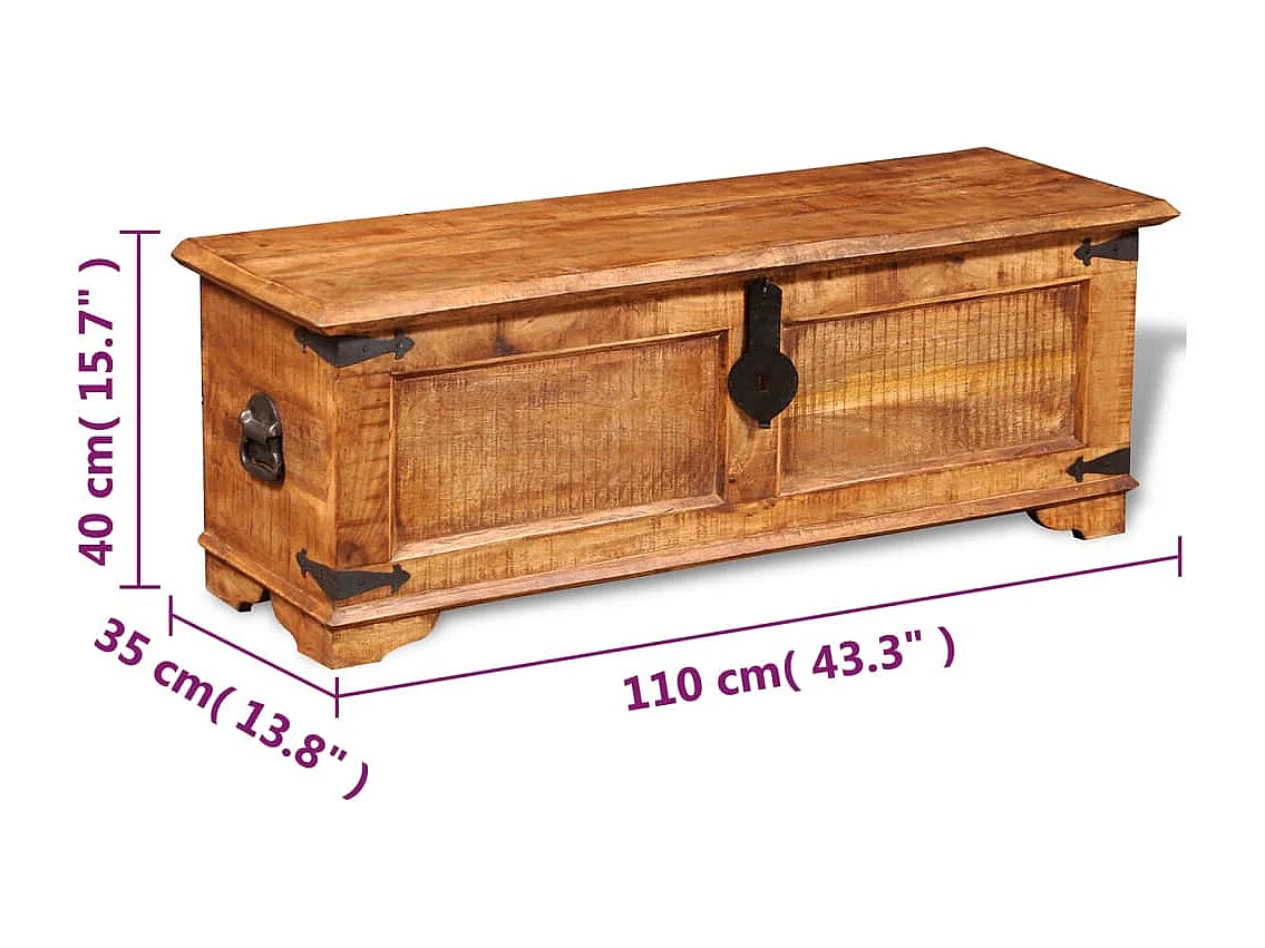 Aufbewahrungstruhe Rohes Mangoholz