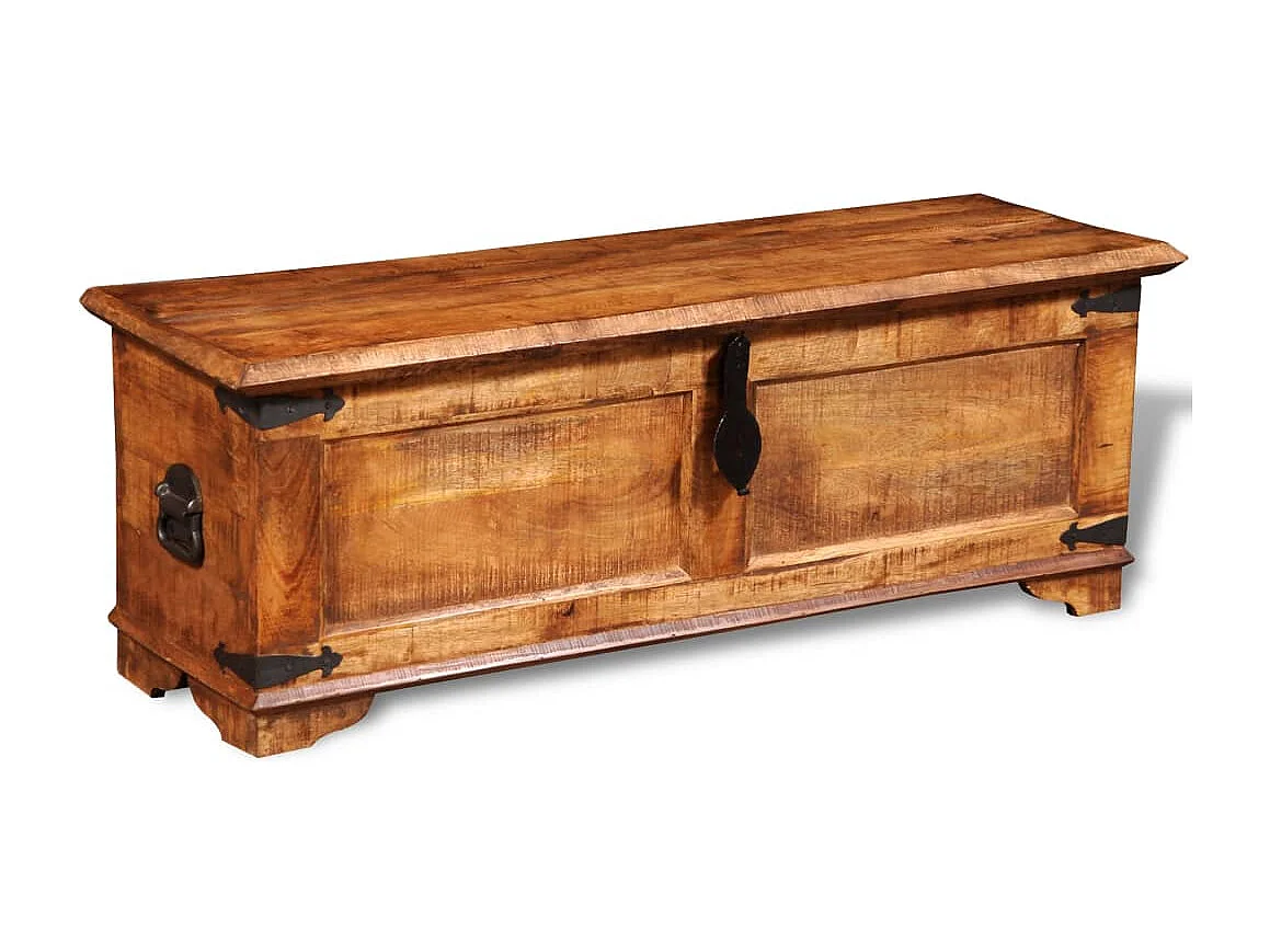 Aufbewahrungstruhe Rohes Mangoholz