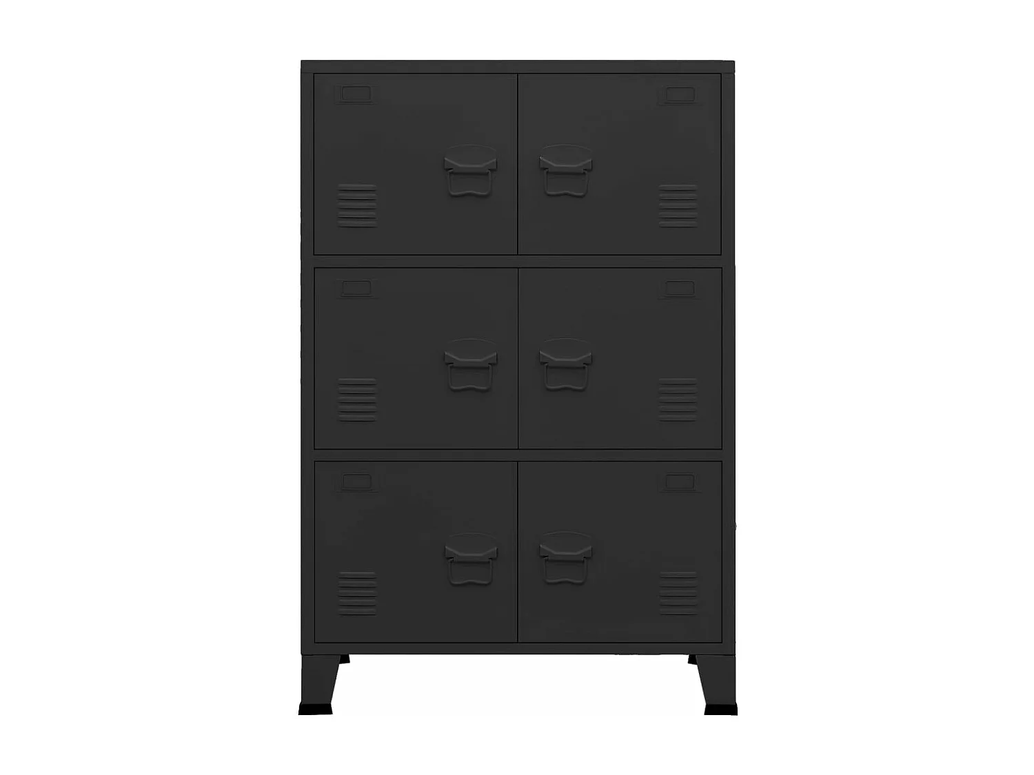 Coffre de rangement industriel Noir 75x40x115 cm Métal