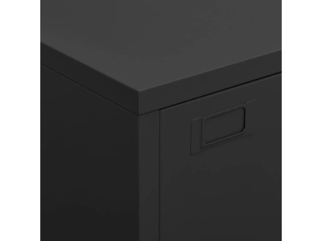 Coffre de rangement industriel Noir 75x40x115 cm Métal