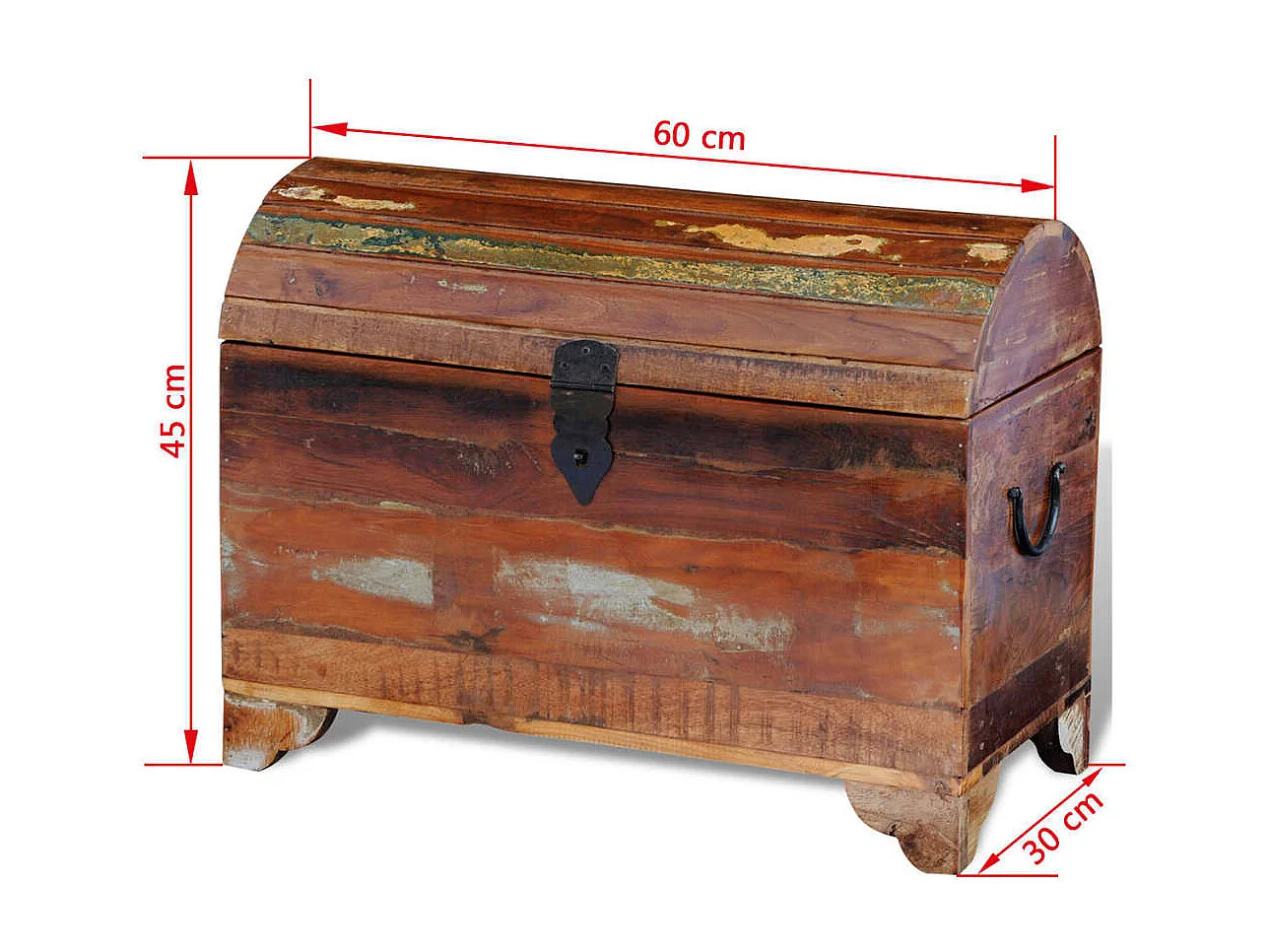 Coffre de rangement Bois de récupération massif