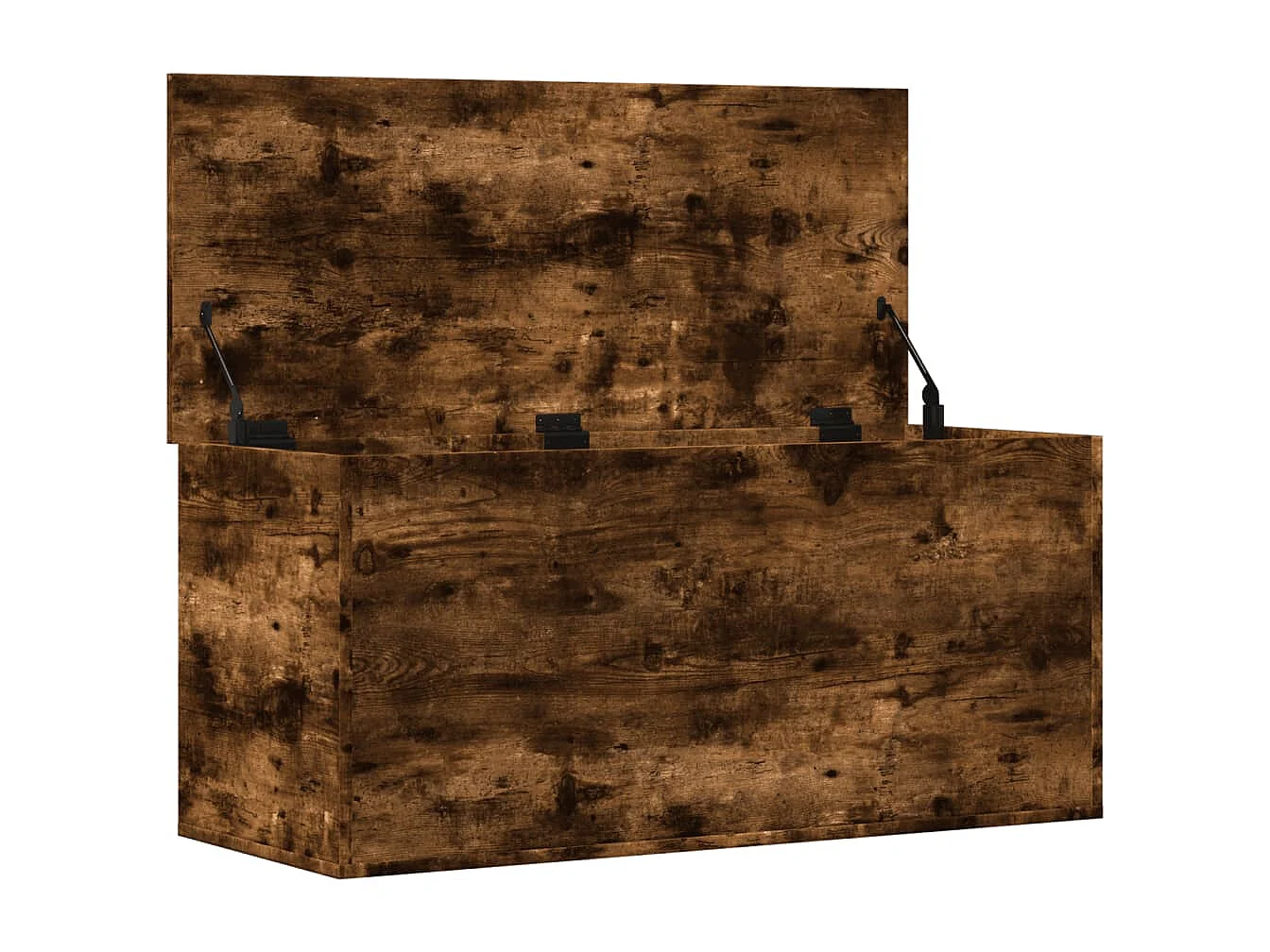 Boîte de rangement chêne fumé 100x42x46 cm bois d'ingénierie