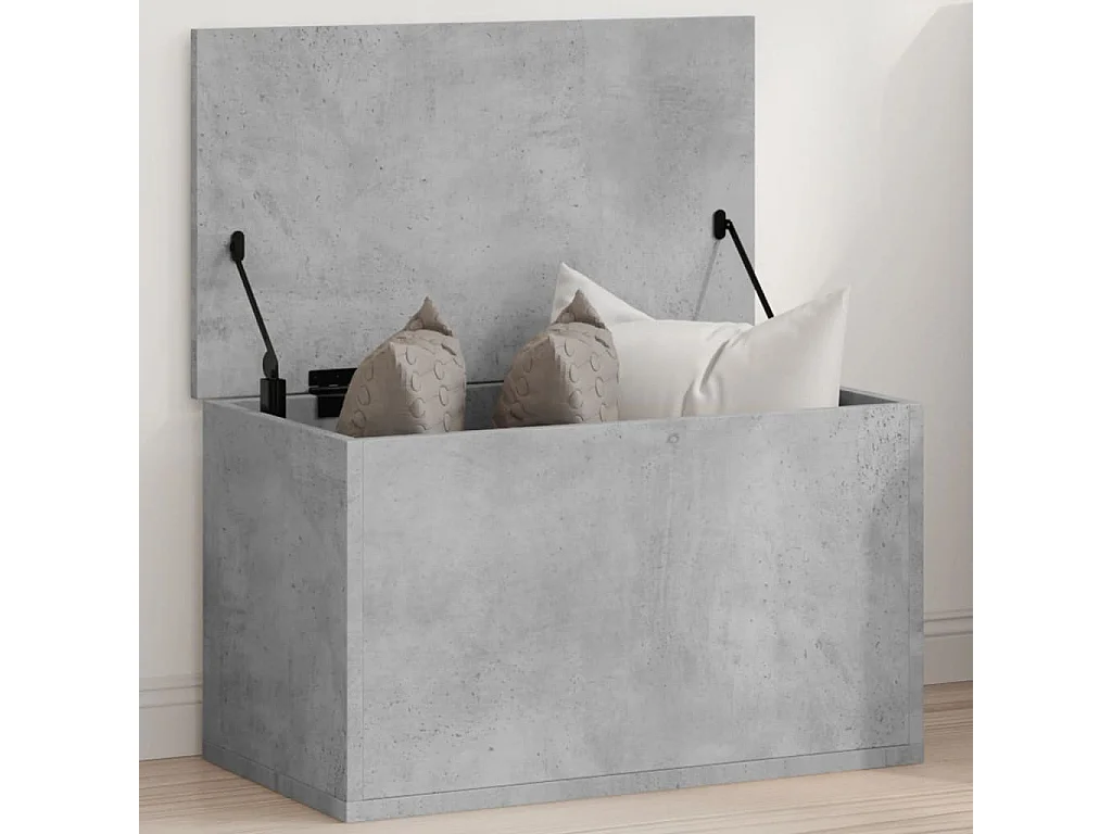 Box portaoggetti grigio cemento 60x35x35 cm in derivati del legno