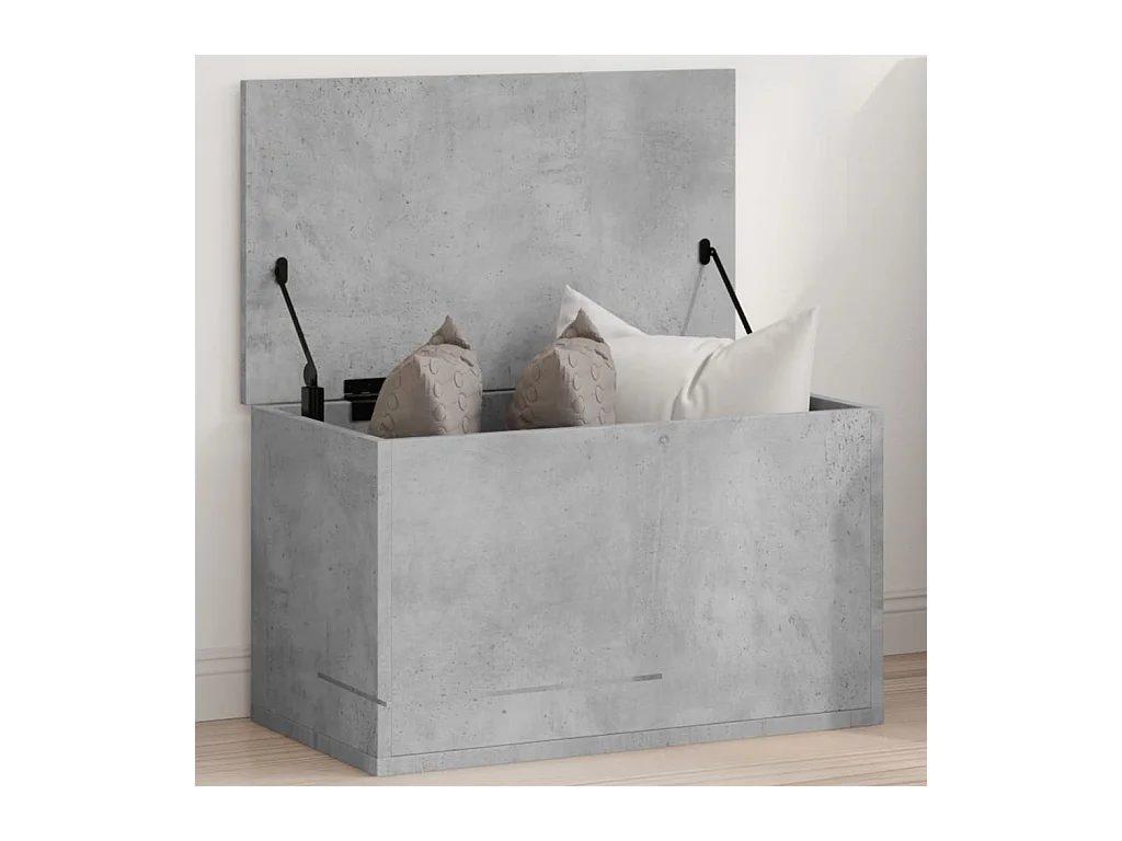 Boîte de rangement gris béton 60x35x35 cm bois d'ingénierie